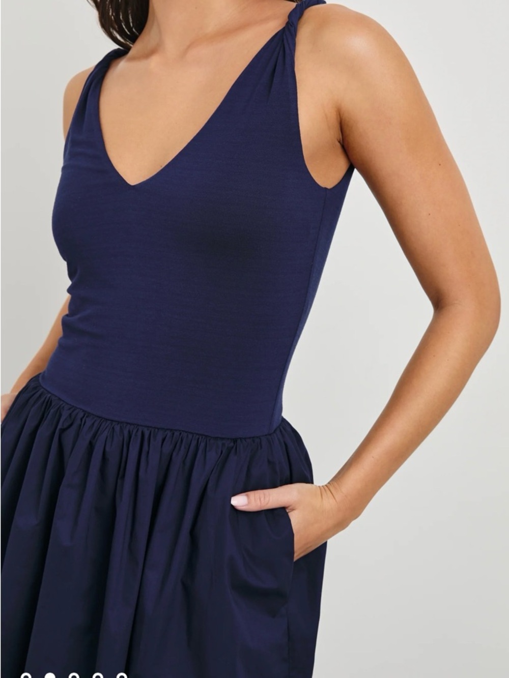 Rails Franca Navy V-Neck Midi Dress - Picture 2 of 7